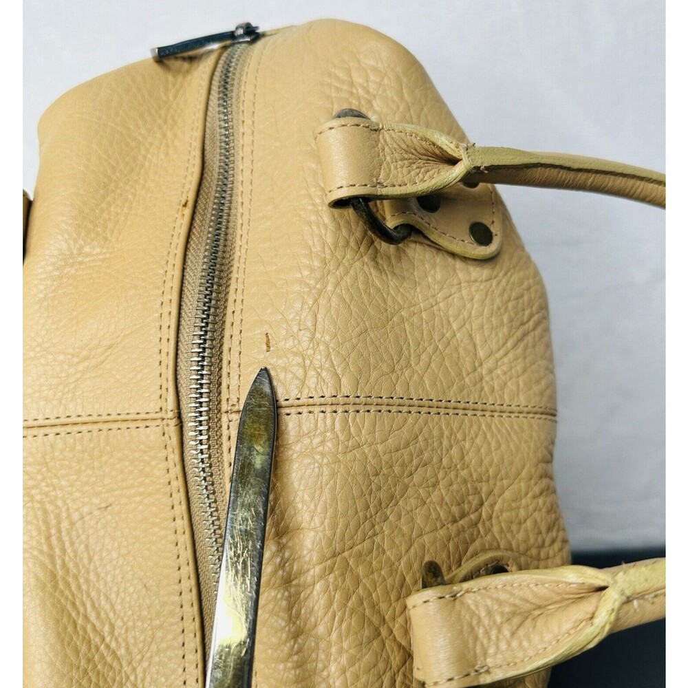 Naturalizer Tan Pebble Grain Leather Handbag Double Front Pockets 12"x5"x6" - Picture 4 of 15